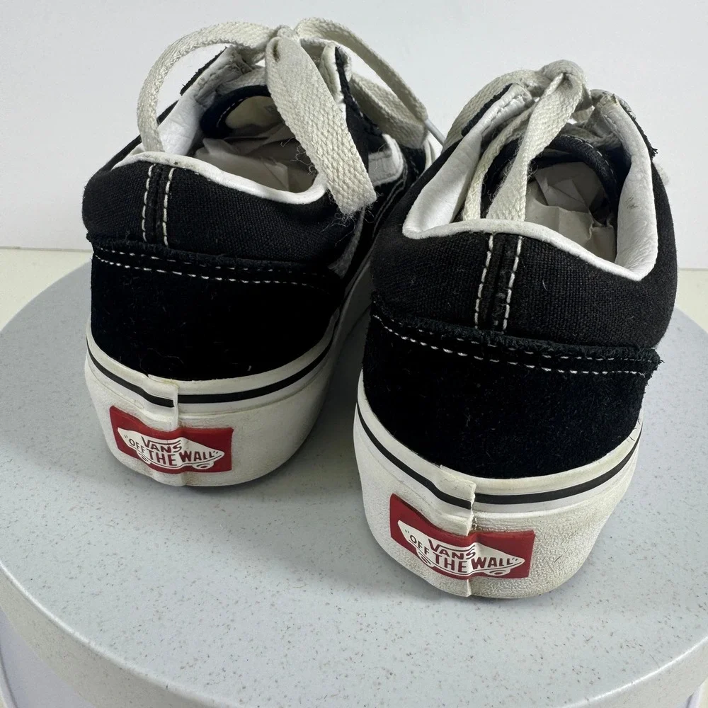 Vans Old Skool Kids Sneakers Classic Skate Low Top Black White US 13.5